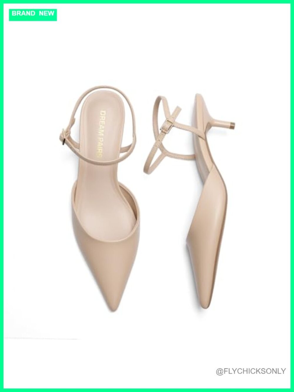 Kitten Heels Slingback Closed Toe Pumps Faux Leather